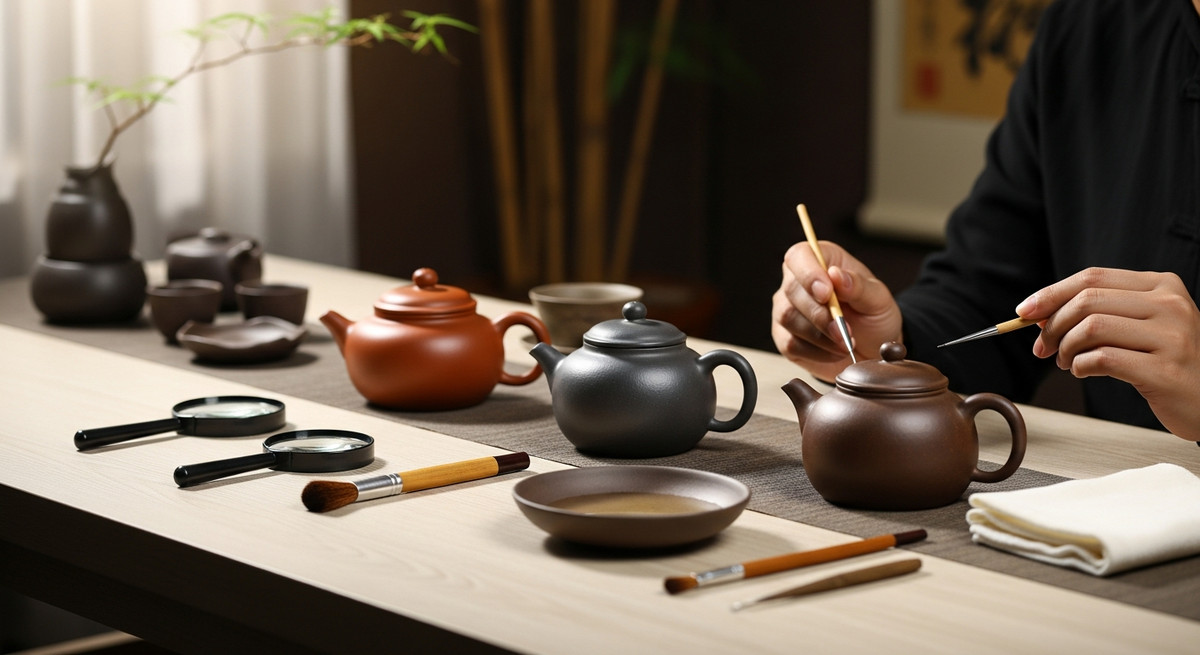 Anh minh hoa chu de phân biệt ấm tử sa thật giả