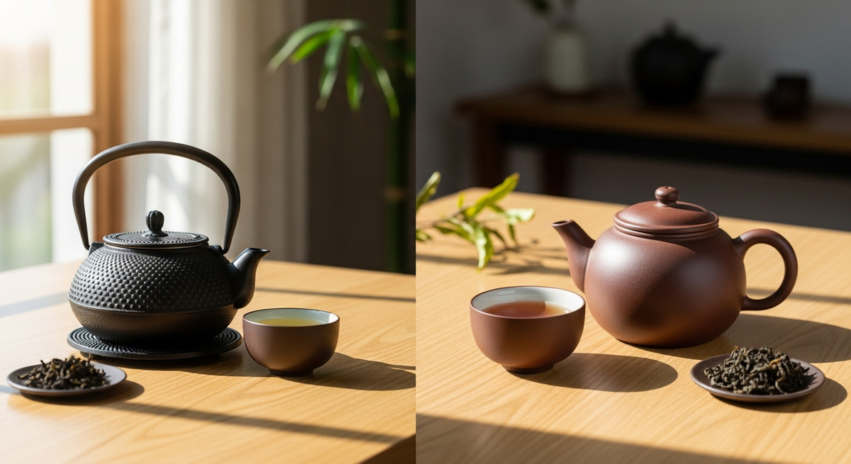 Minh họa Nên chọn ấm nào cho loại trà nào? so sánh ấm Nhật và ấm tử sa